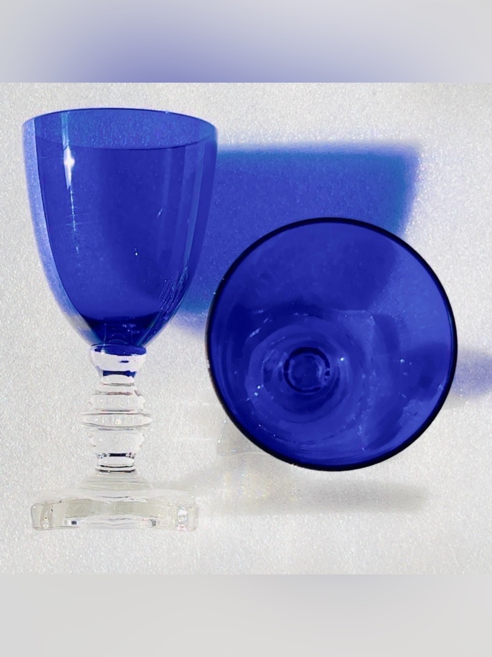 Pair of Cobalt Depression Glass Cordials